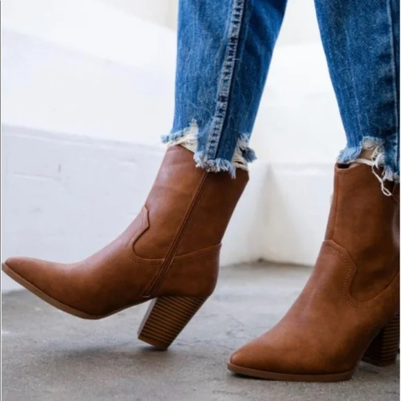 Tan Cowboy Booties - Picture 2 of 4